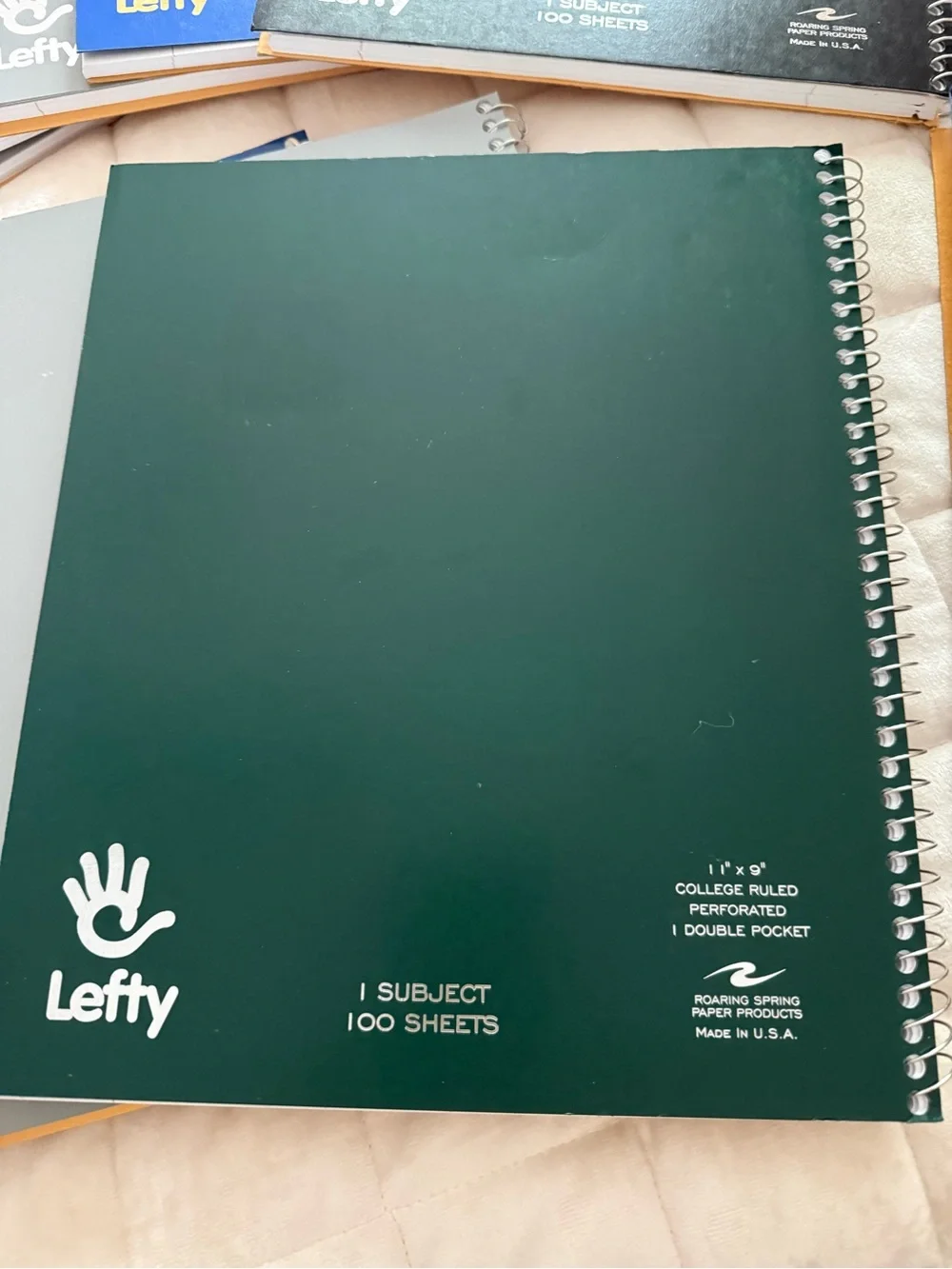 Roaring Spring Lefty Subject College Ruled Left Handed Spiral Notebooks Lot of 8